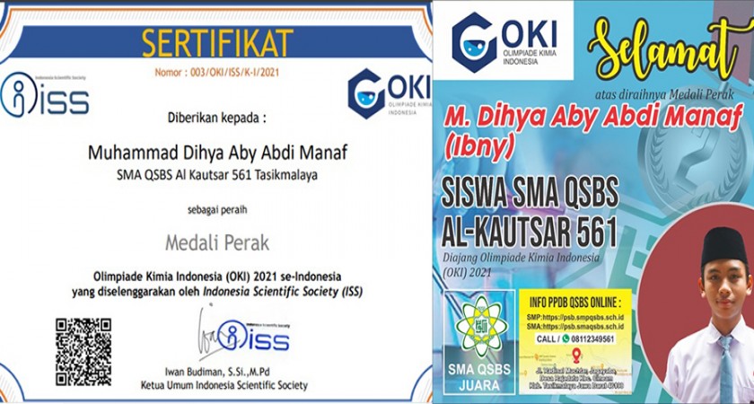 PRESTASI DI TENGAH PANDEMI SISWA SMA QSBS RAIH MEDALI PERAK OLIMPIADE KIMIA INDONESIA
